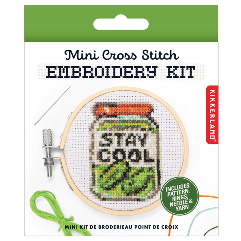 Pickle Mini Cross-Stitch Kit - Kikkerland