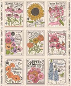 My Secret Garden - Vintage Seed Packet Panel - Stacy Iest Hsu
