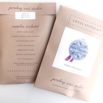 Fuck This Shit Cross-Stitch Kit - Junebug and Darlin