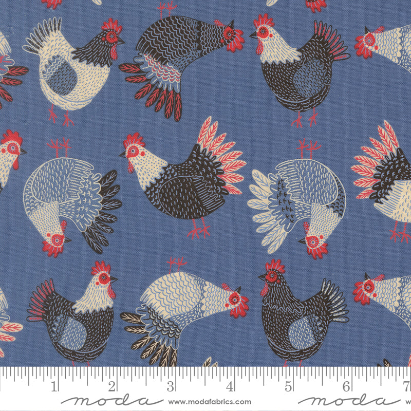 The Henhouse - Tossed Chickens in Cobalt - Gingiber
