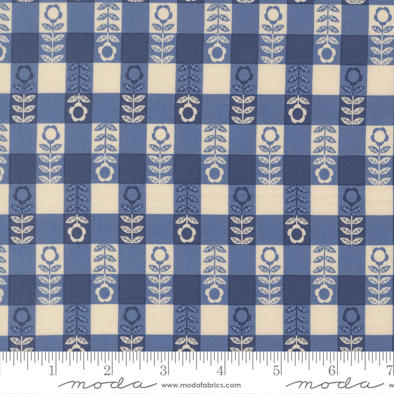 The Henhouse - Flower Plaid Gingham in Cobalt - Gingiber