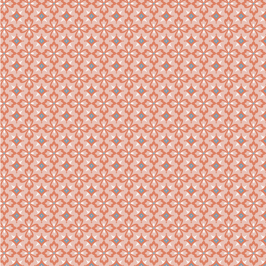 Villa Sol - Flower Tiles in Salmon - Monaluna