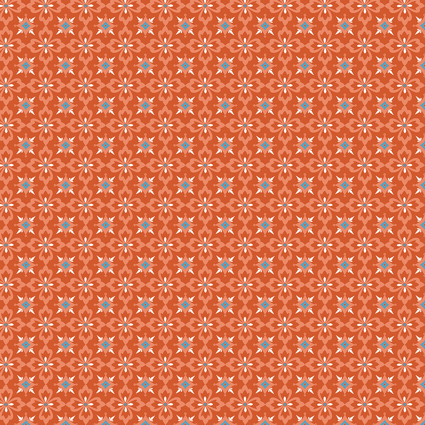 Villa Sol - Flower Tiles in Tomato - Monaluna
