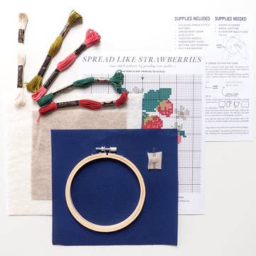 Spread like Strawberries Cross-Stitch Kit - Junebug and Darlin