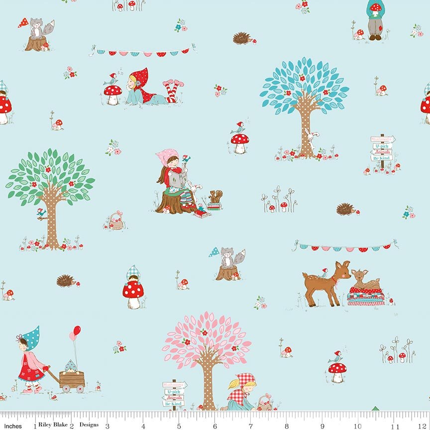 Whimsical Woodland - Main Aqua - Tasha Noel