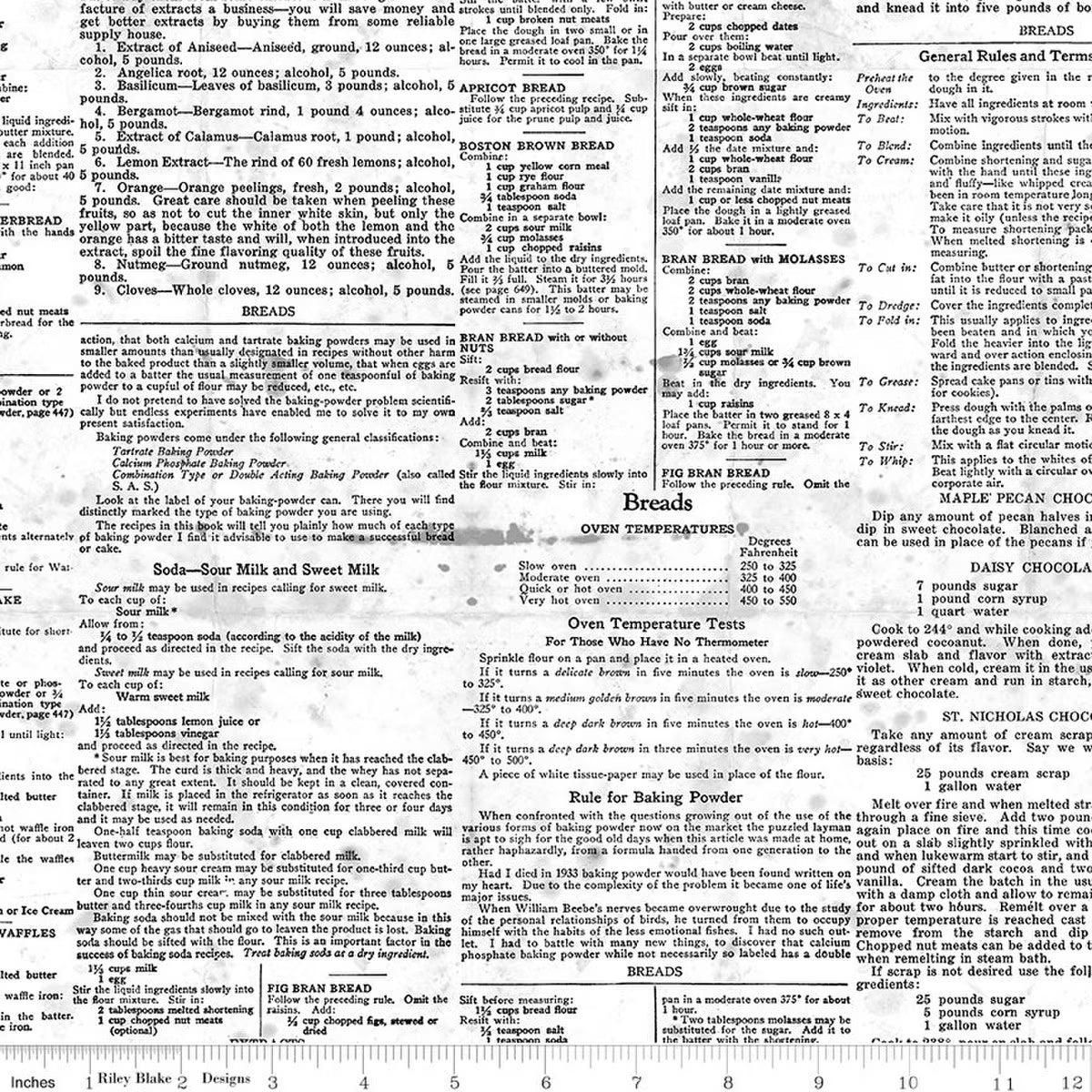 Gingerbread - Recipe Text in White - J. Wecker Frisch