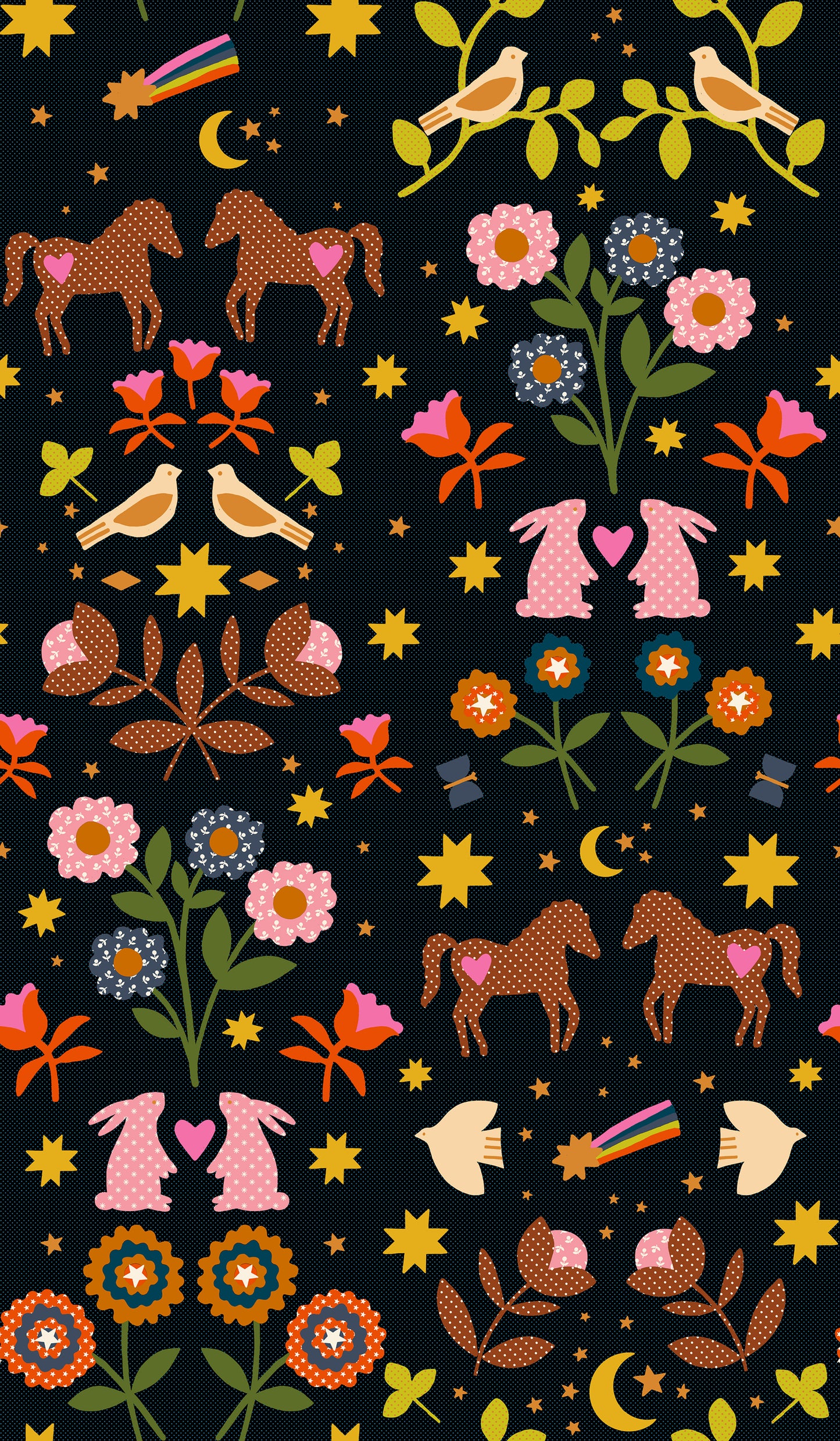Mystic Fable - Novelty Applique in Soft Black - Alexia Marcelle Abegg of Ruby Star Society
