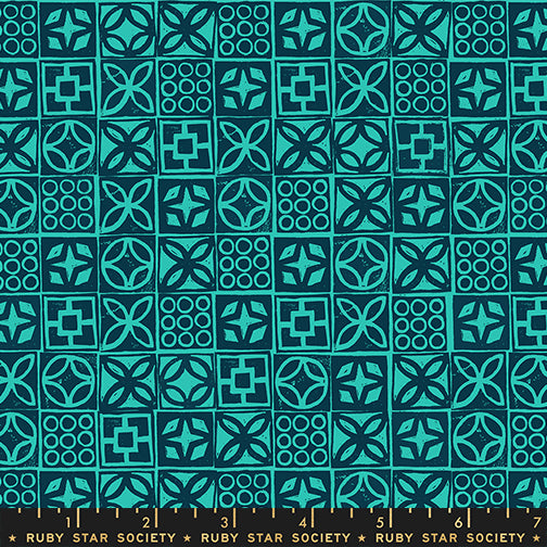 Poolside Too - Architectural Blocks in Peacock - Ruby Star Society