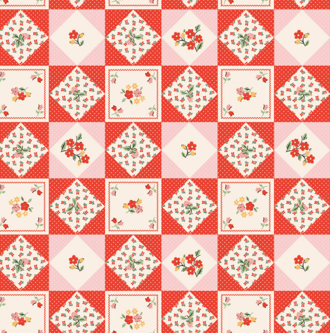 Farm Quilts Red, Farmhouse Fancy by Poppie Cotton
