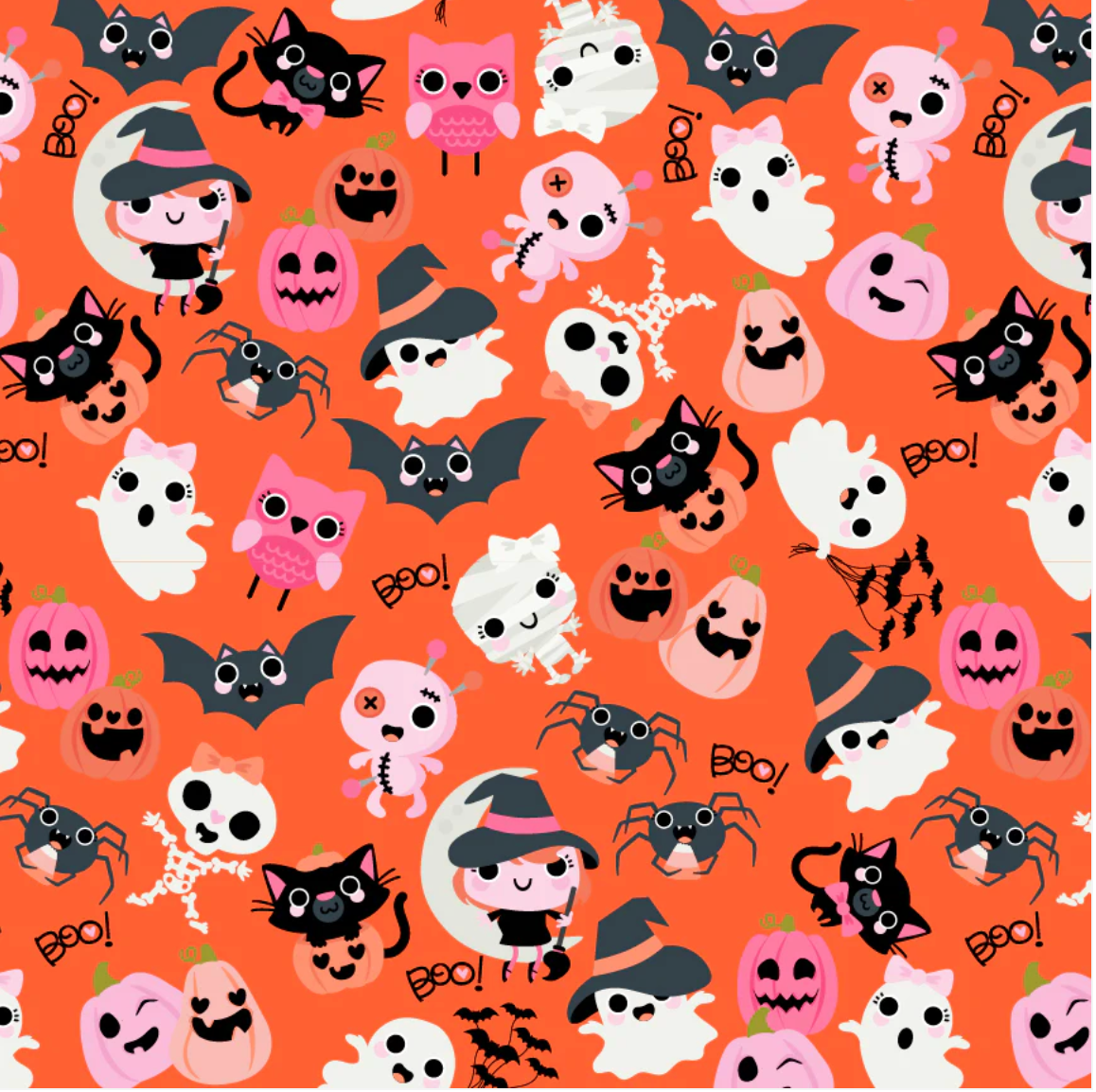 Not Scary - Boos with Bows in Orange - Jill & Rani