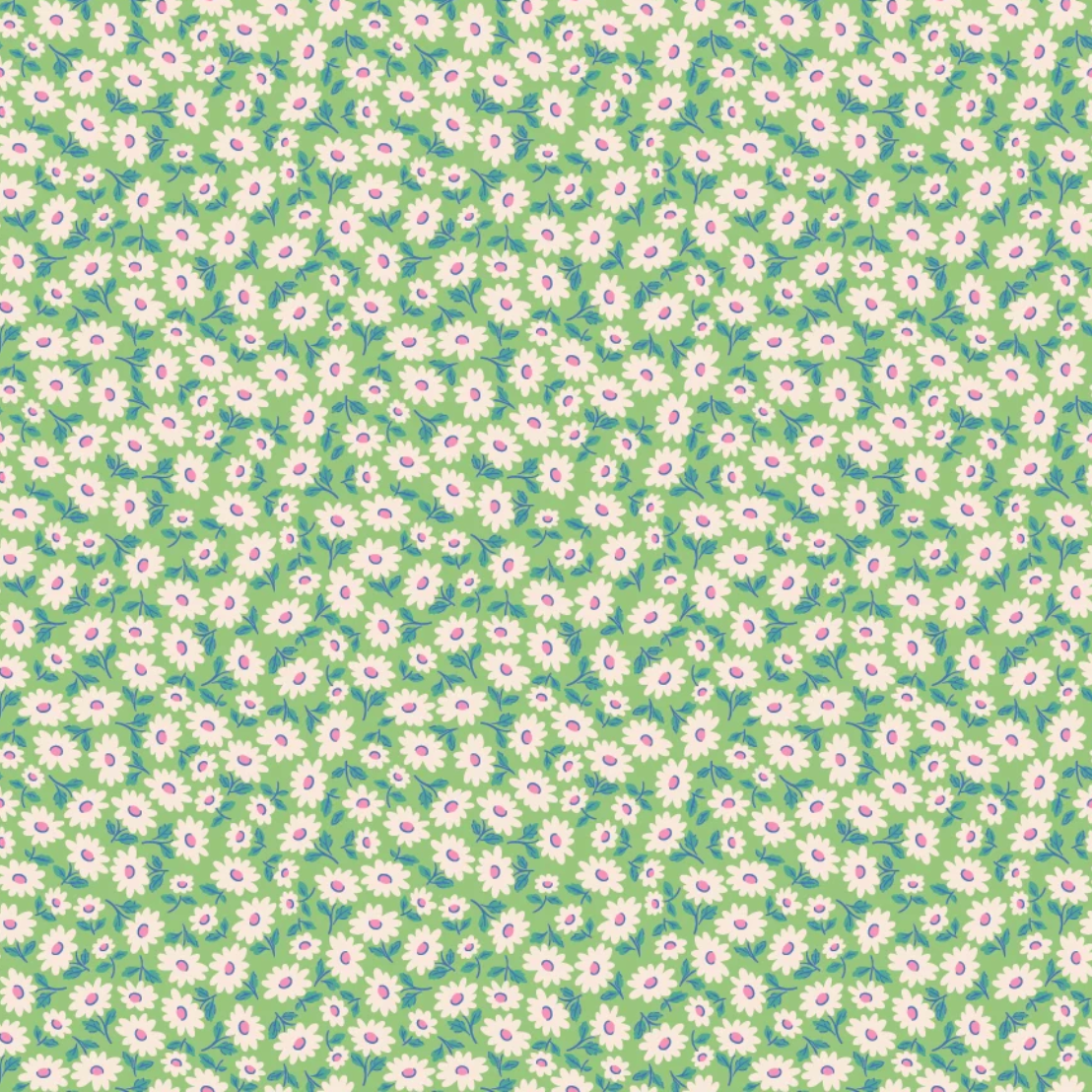 Bluebells and Buttercups - Sugar Daisy in Mint - Elea Lutz