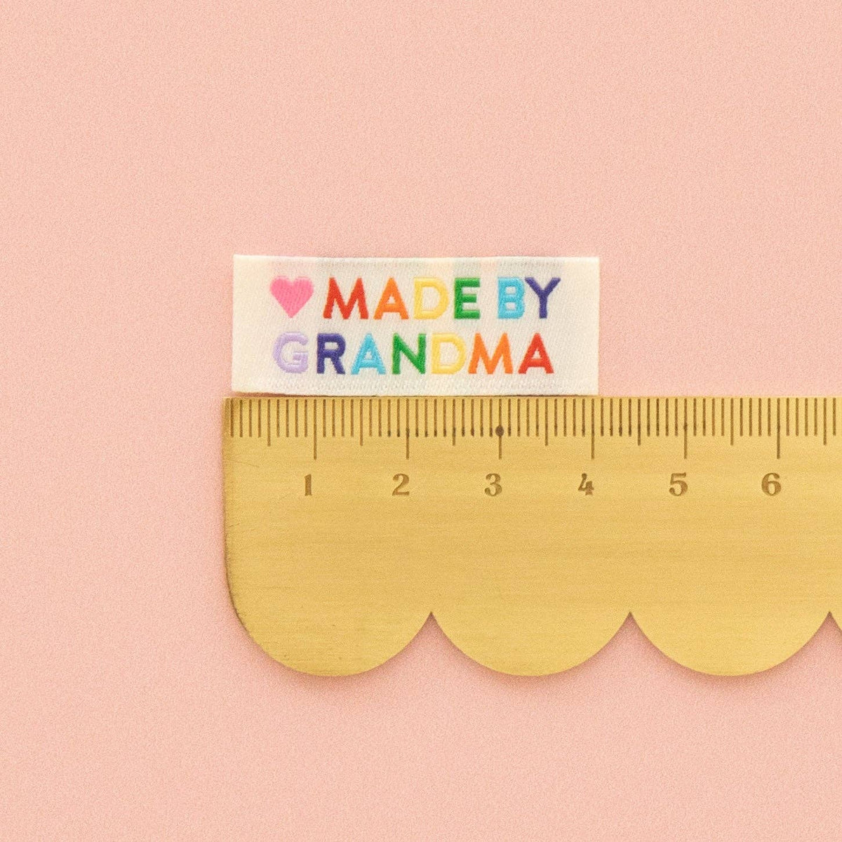Made by Grandma Woven Sewing Labels Rainbo - Sarah Heartsw Colors