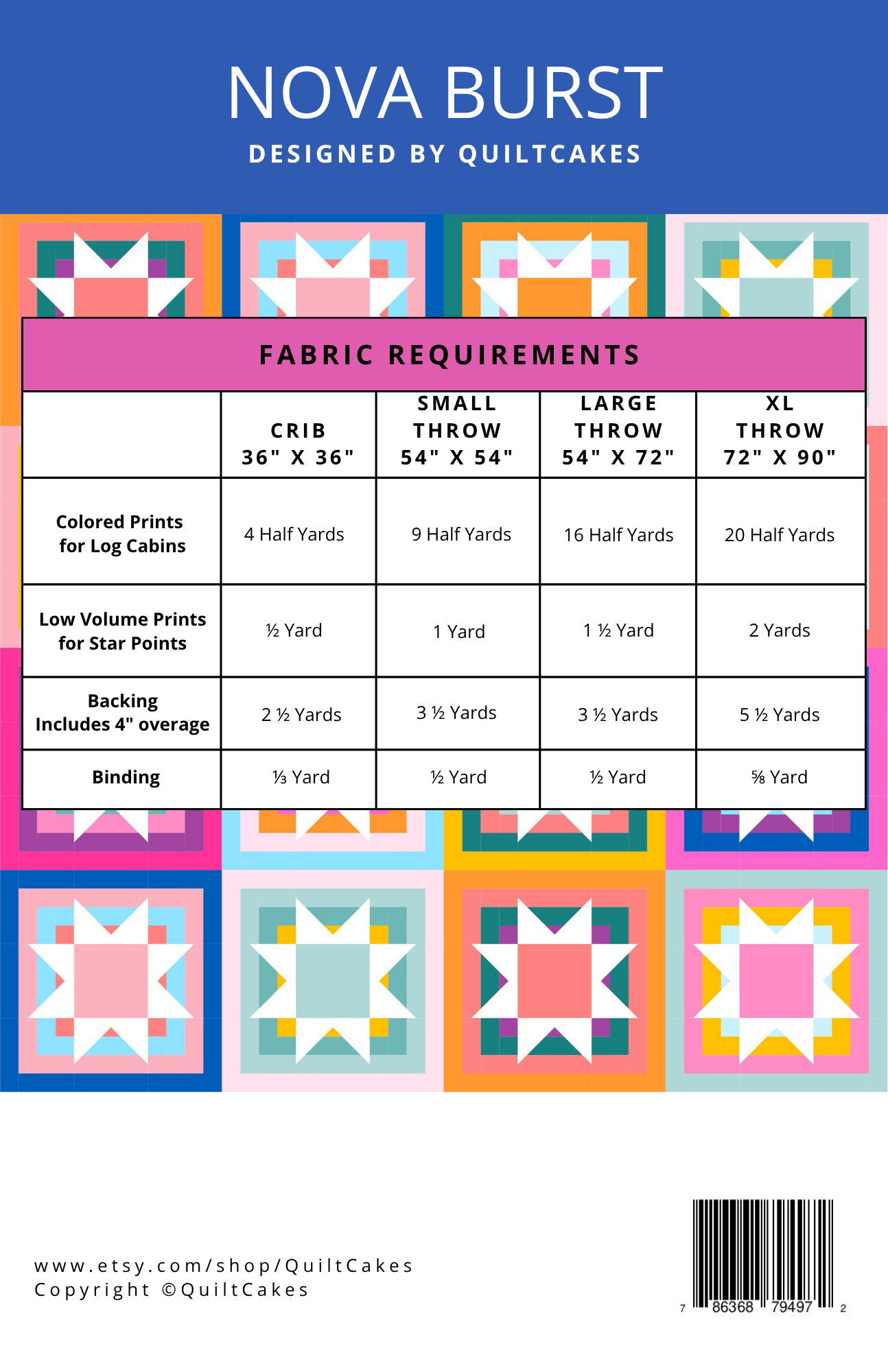 Nova Burst Quilt Pattern by QuiltCakes