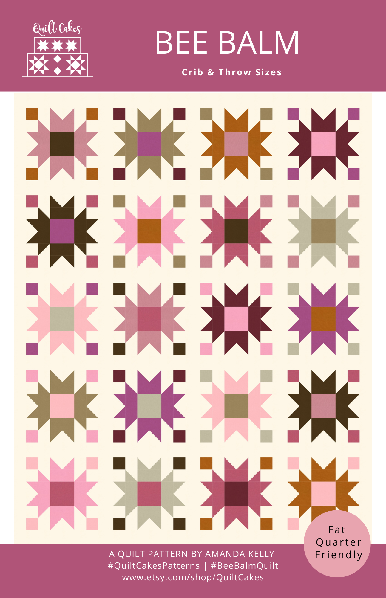 Bee Balm Quilt Pattern by QuiltCakes