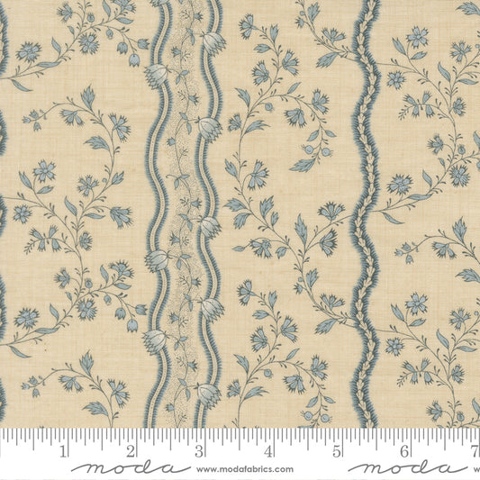 Fleur De Paris - Jonquille Stripes Floral in French Blue- French General