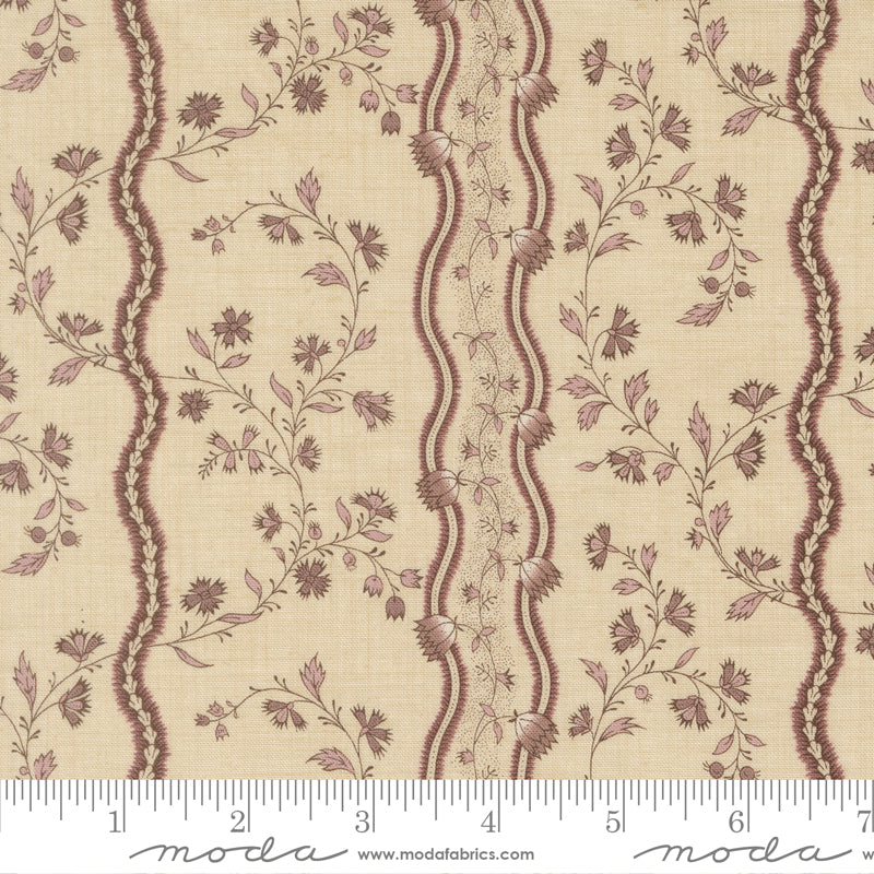 Fleur De Paris - Jonquille Stripes Floral in Pearl Lavender- French General