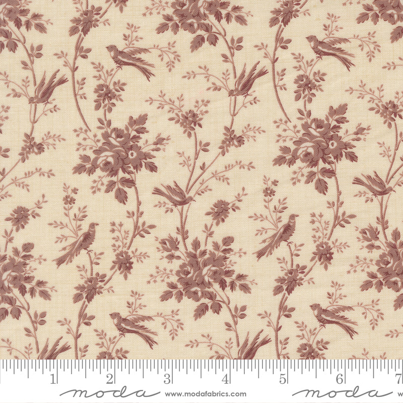 Fleur De Paris - Oiseaux Florals Birds in Pearl Lavender - French General
