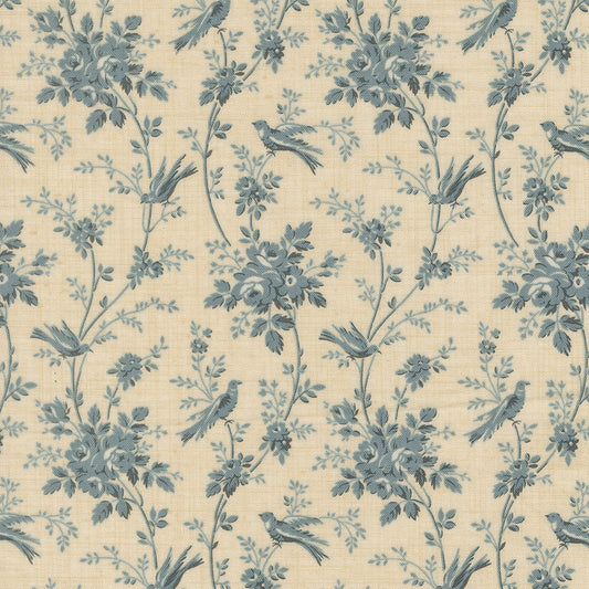 Fleur De Paris - Oiseaux Florals Birds in French Blue- French General