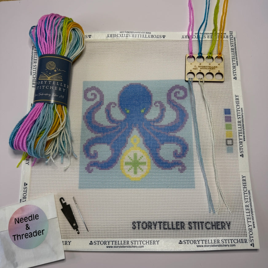 Octopus- Modern Needlepoint Kit - Storyteller Stitchery