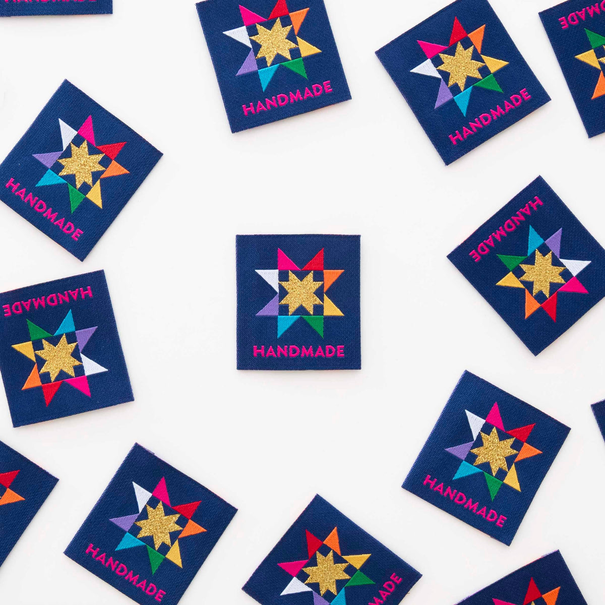 Handmade Quilt Star Large Woven Sewing Labels - Sarah Hearts