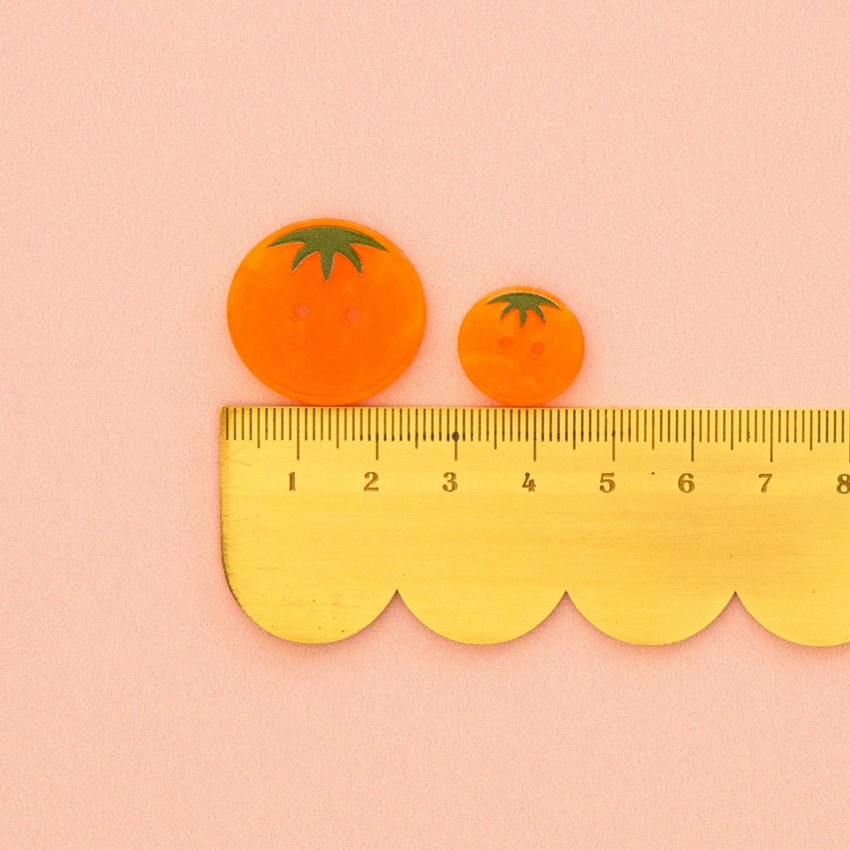 Orange Heirloom Tomato Large 1" Buttons - Sarah Hearts