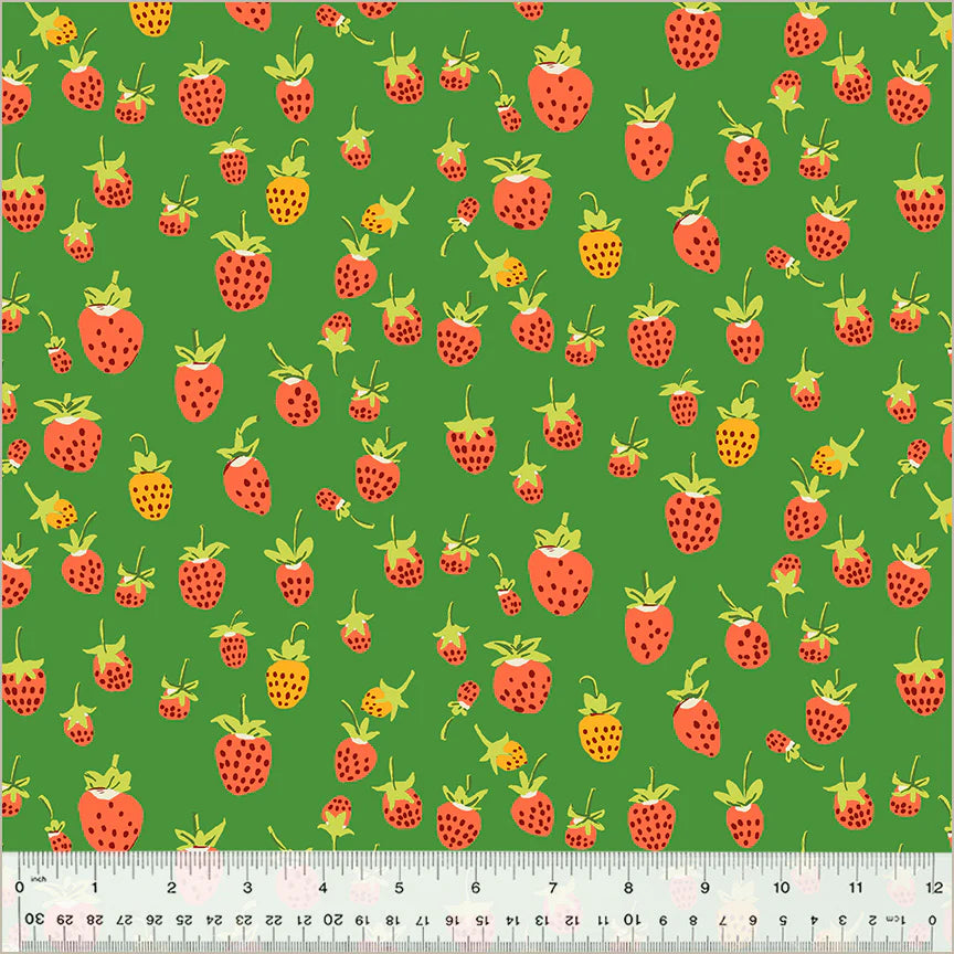 Studio Edit - Strawberries in Green - Heather Ross