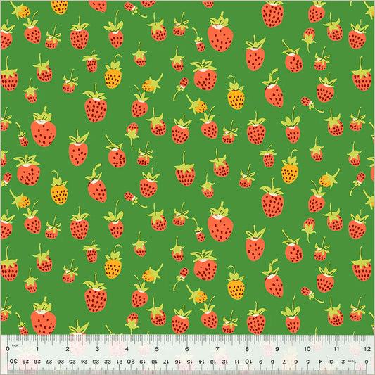 Studio Edit - Strawberries in Green - Heather Ross