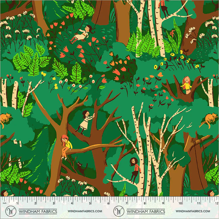 Heather Ross Favorites - Climbing Trees in Jade - Heather Ross