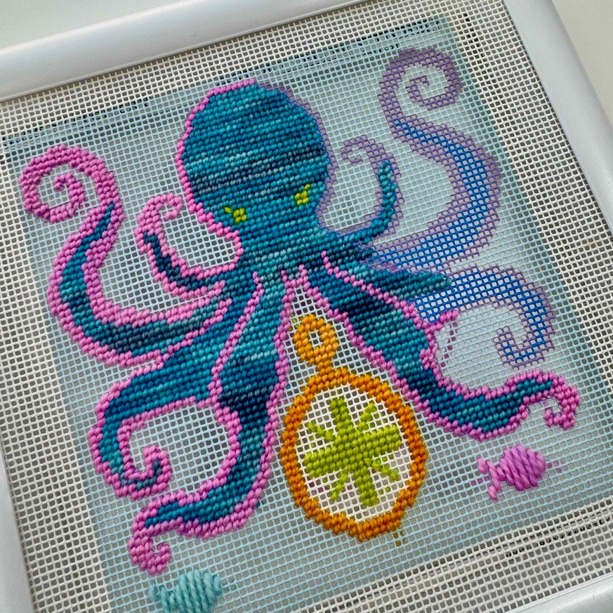 Octopus- Modern Needlepoint Kit - Storyteller Stitchery