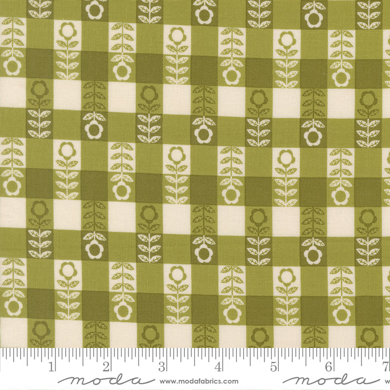 The Henhouse - Flower Plaid Gingham in Grass - Gingiber