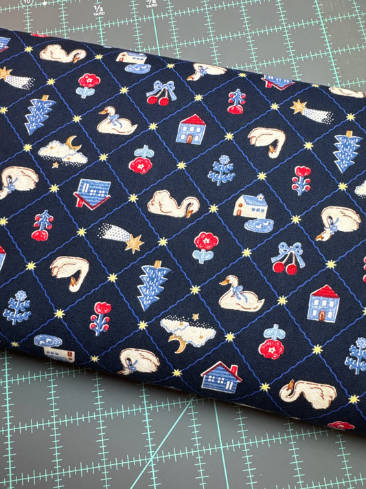 Diamonds with Vintage Motifs - Blue - Cosmo