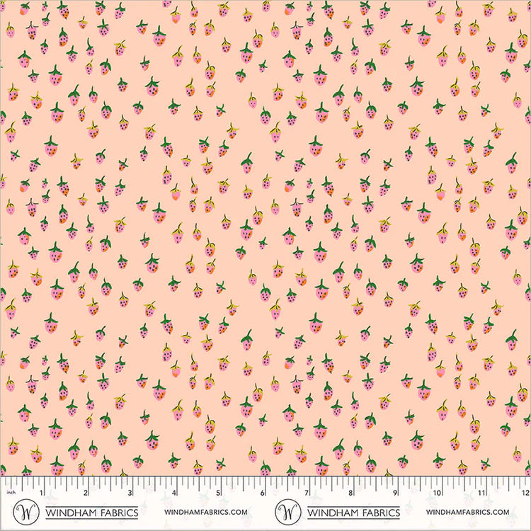 Heather Ross Favorites - Field Strawberries in Blush - Heather Ross
