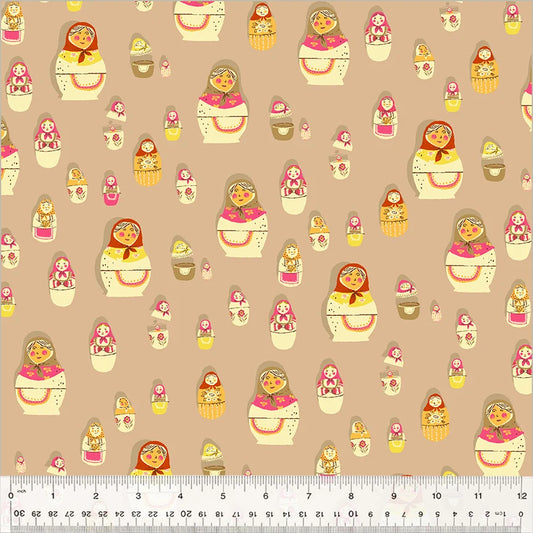West Hill - Matryoshka Dolls in Warm Tan - Heather Ross