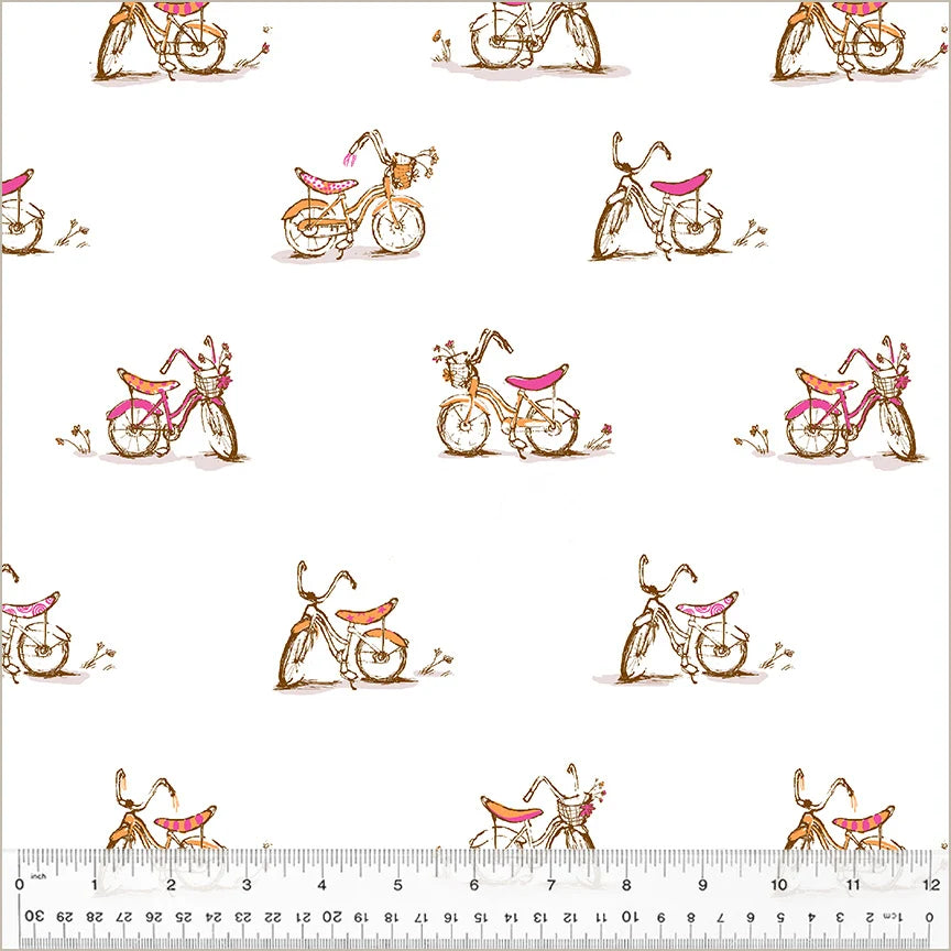 Studio Edit - Dream Bike in White - Heather Ross