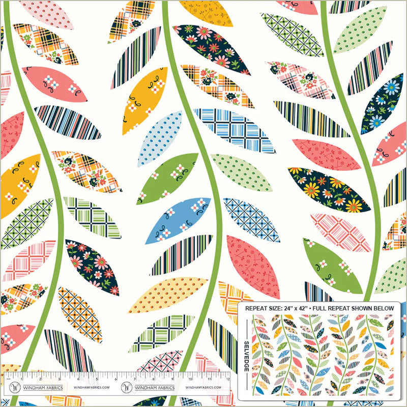 Made Easy - Leafy Vine Cheater in Ivory - Denyse Schmidt