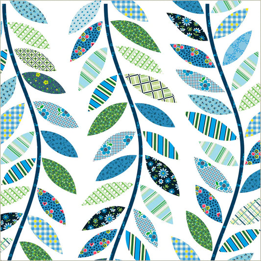Made Easy - Leafy Vine Cheater in Blue - Denyse Schmidt