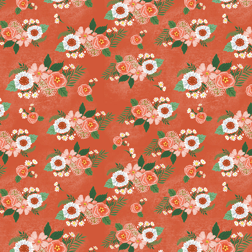 Villa Sol - Floral Bunches in Tomato - Monaluna