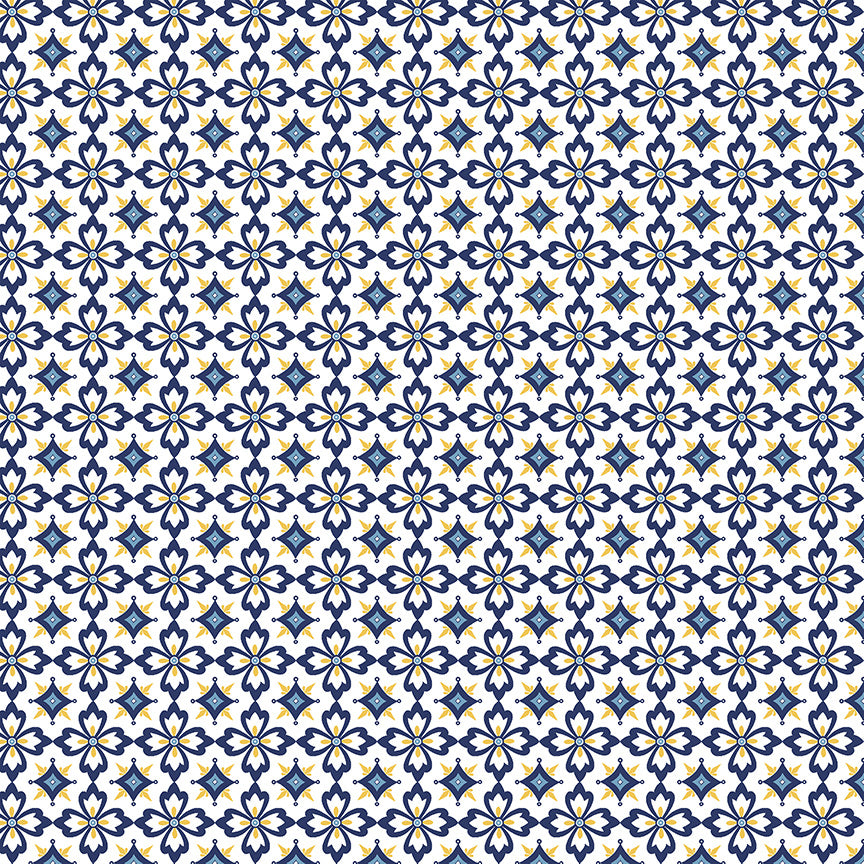 Villa Sol - Flower Tiles in White - Monaluna