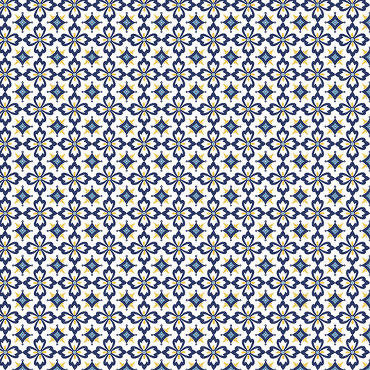 Villa Sol - Flower Tiles in White - Monaluna