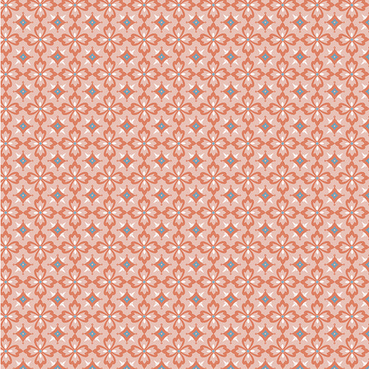 Villa Sol - Flower Tiles in Salmon - Monaluna