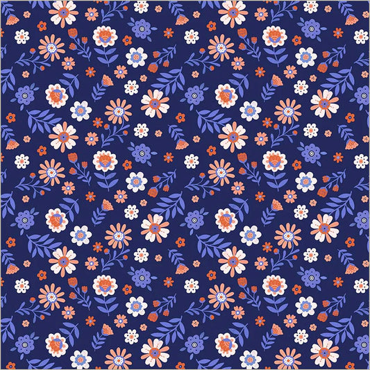 Folky Chicken - Folky Floral in Indigo - Natalie Briscoe