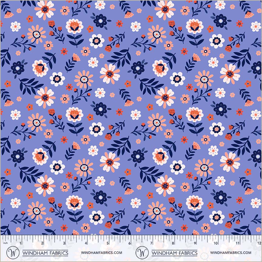 Folky Chicken - Folky Floral in Cobalt - Natalie Briscoe