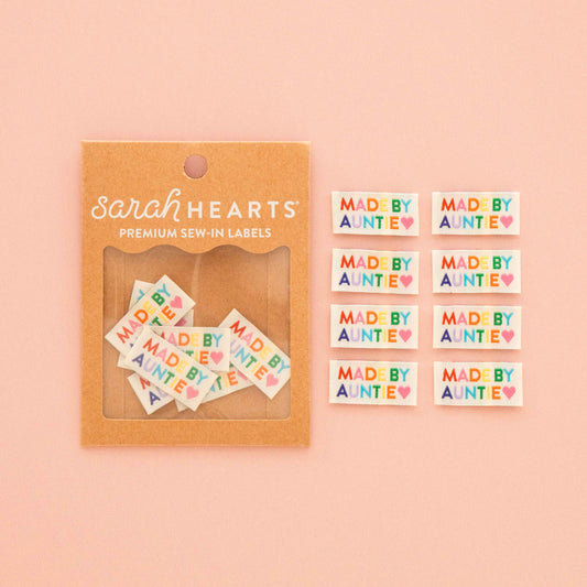 Made by Auntie Woven Sewing Labels Rainbow C - Sarah Heartsolors