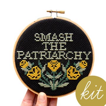Smash the Patriarchy Cross-Stitch Kit - Junebug and Darlin