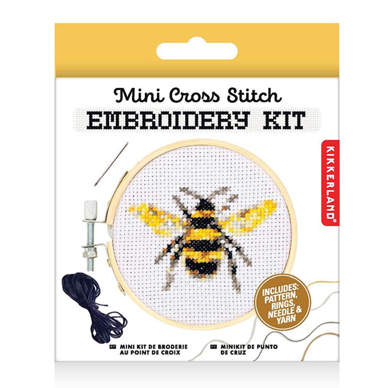 Bee Mini Cross-Stitch Kit - Kikkerland