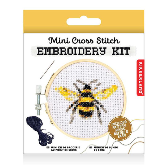 Bee Mini Cross-Stitch Kit - Kikkerland