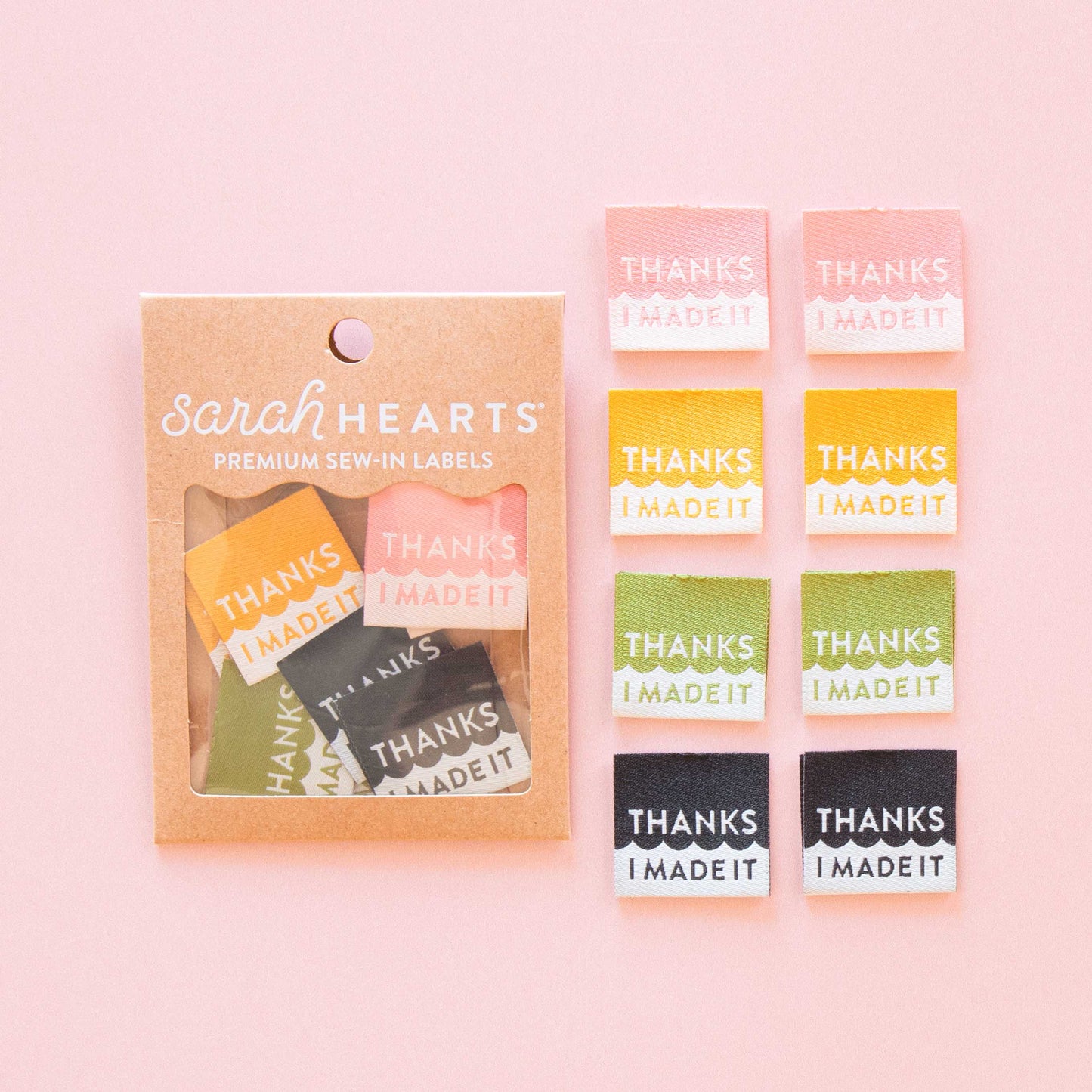 Thanks I Made It Multipack Woven Sewing Labels - Sarah Hearts