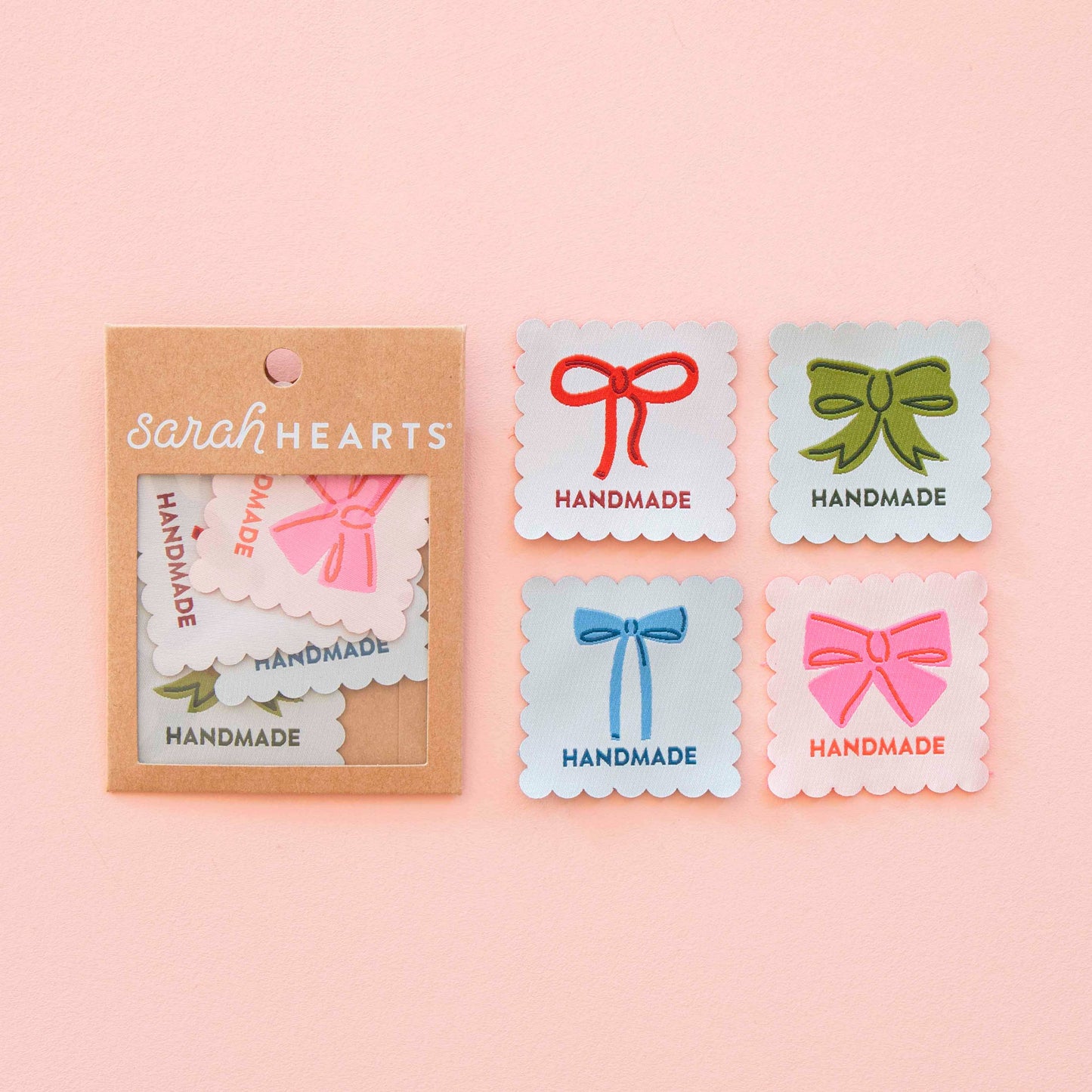 Bows Handmade Multipack Large Woven Sewing Labels - Sarah Hearts