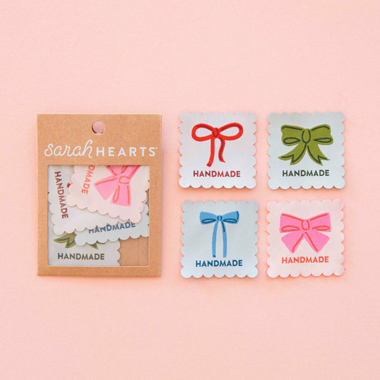 Bows Handmade Multipack Large Woven Sewing Labels - Sarah Hearts