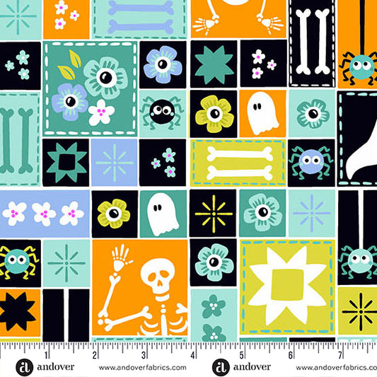 Ghostly Garden - Sew Spooky Teal - KP Creates